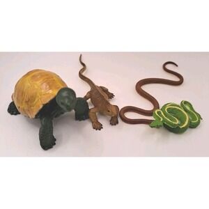 VINTAGE Safari Limited Lot of 4 Reptiles GIANT TORTOISE  SNAKES LIZARD 1996